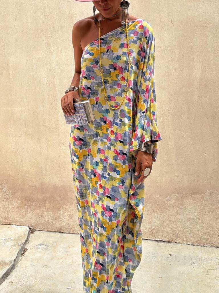Mabel - Classic One Shoulder Maxi Dress