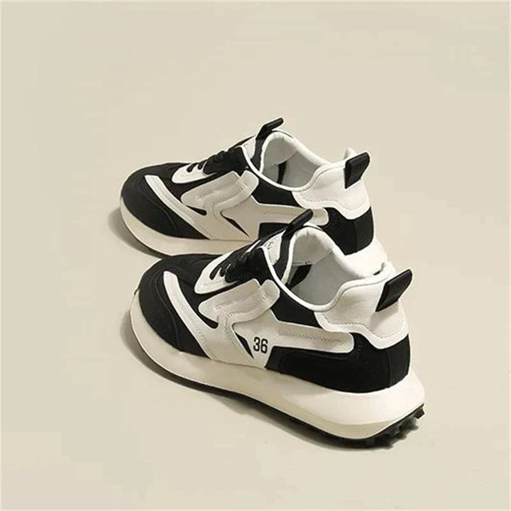 Mia™ - Fashionable chunky trainers with contrasting textures