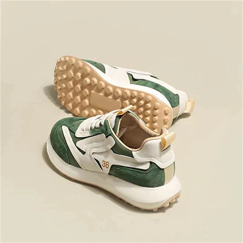 Mia™ - Fashionable chunky trainers with contrasting textures