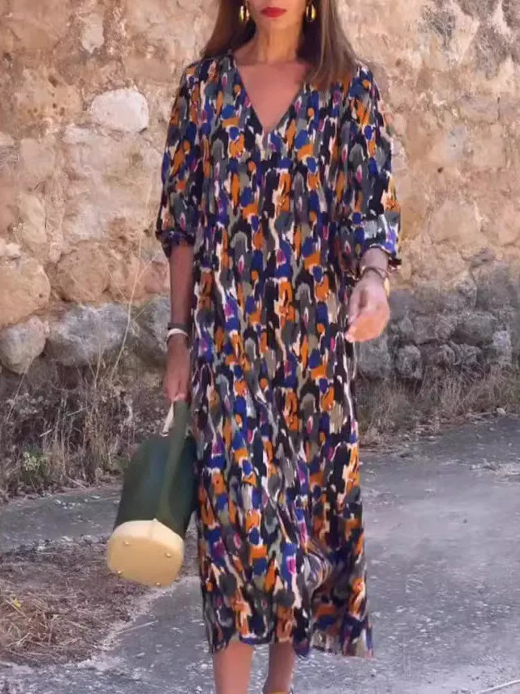 Alma -V-neck casual dress