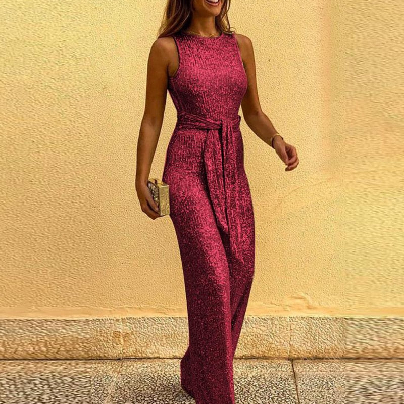 Henrietta™ - Jumpsuit with one shoulder and adjustable waist