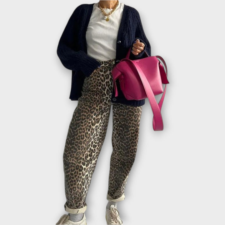 Benthe™ - Vintage Jeans With Leopard Print