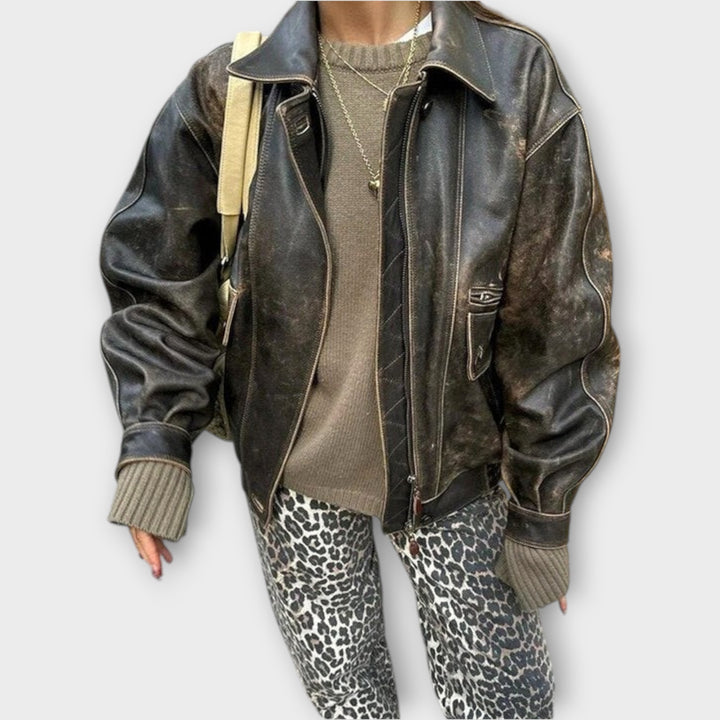 Benthe™ - Vintage Jeans With Leopard Print