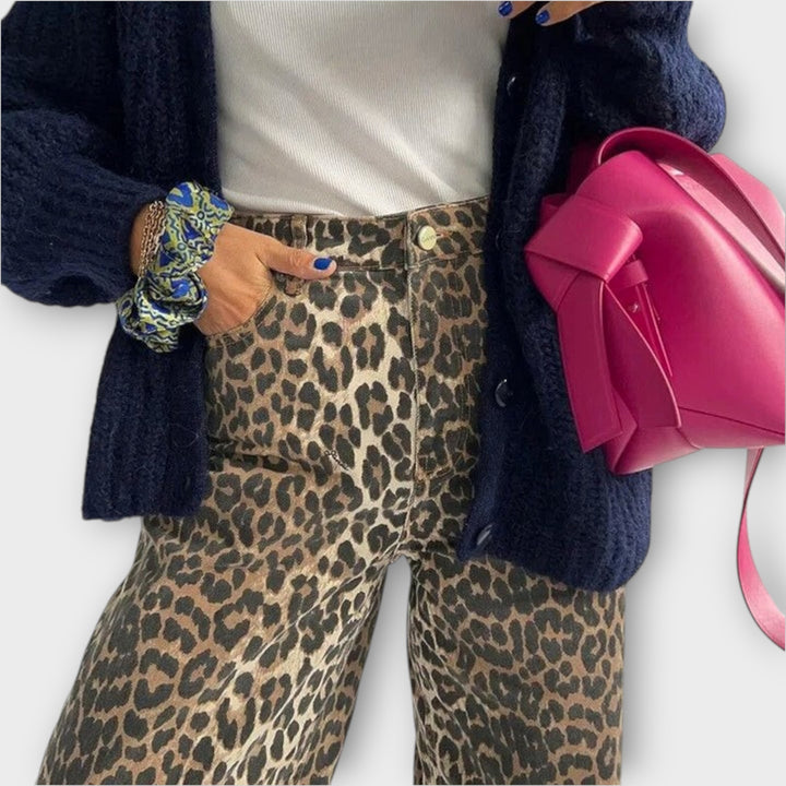 Benthe™ - Vintage Jeans With Leopard Print
