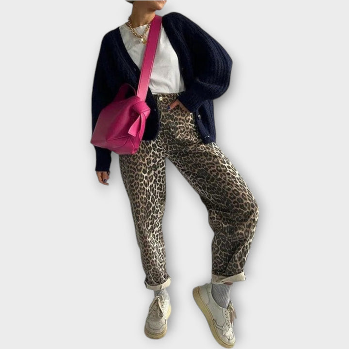 Benthe™ - Vintage Jeans With Leopard Print