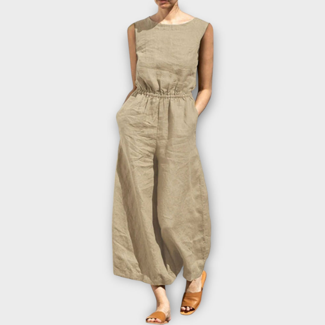 Jule™ - Linen Round Neck Jumpsuit