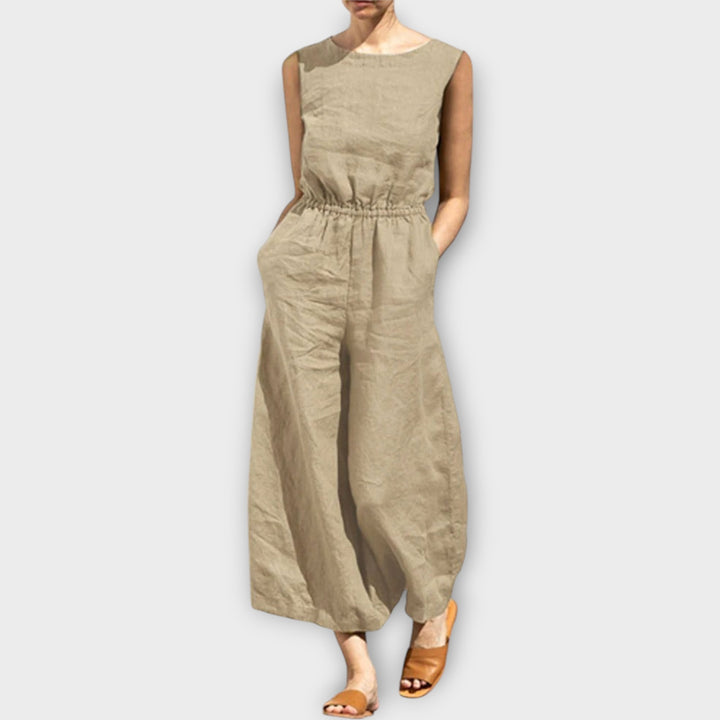 Jule™ - Linen Round Neck Jumpsuit