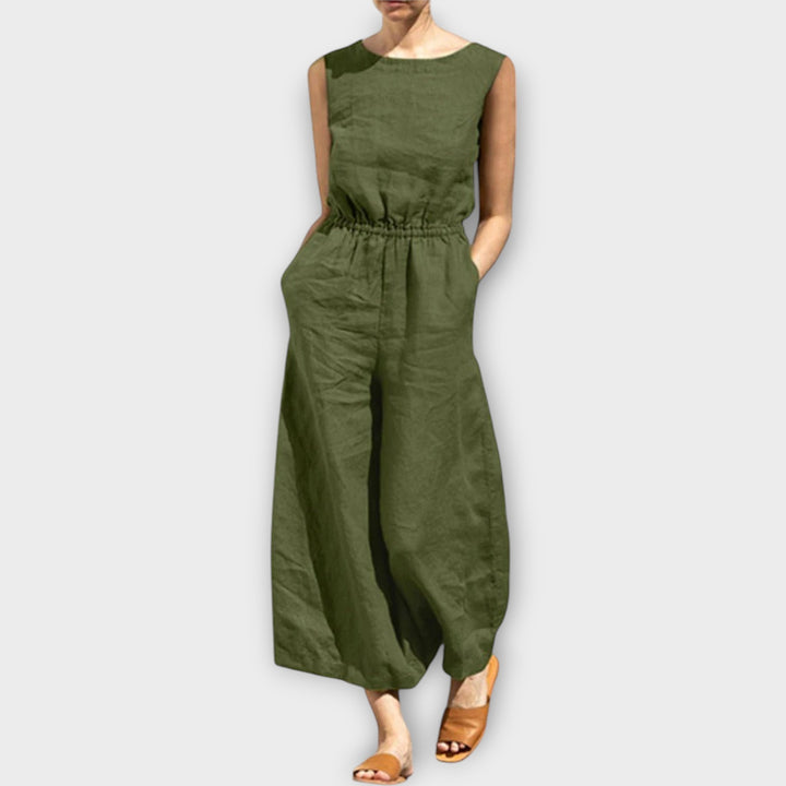 Jule™ - Linen Round Neck Jumpsuit