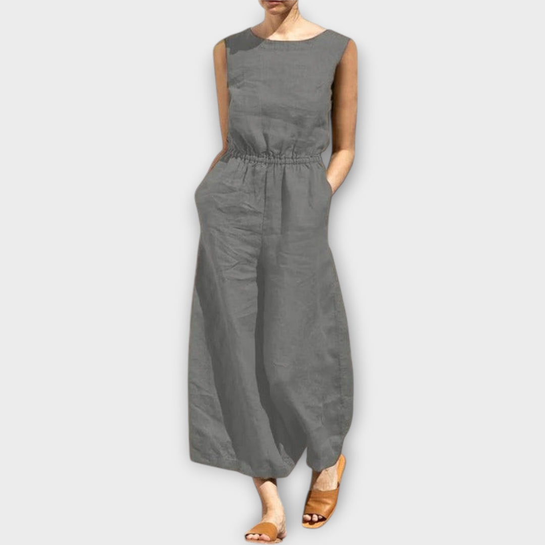 Jule™ - Linen Round Neck Jumpsuit