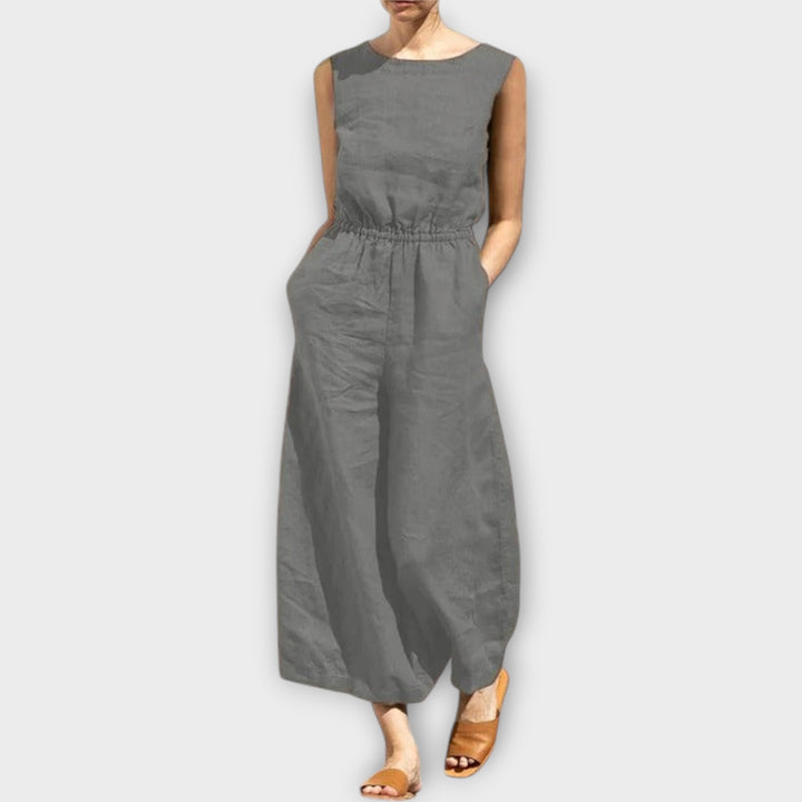 Jule™ - Linen Round Neck Jumpsuit