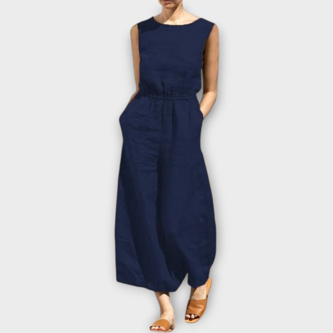 Jule™ - Linen Round Neck Jumpsuit