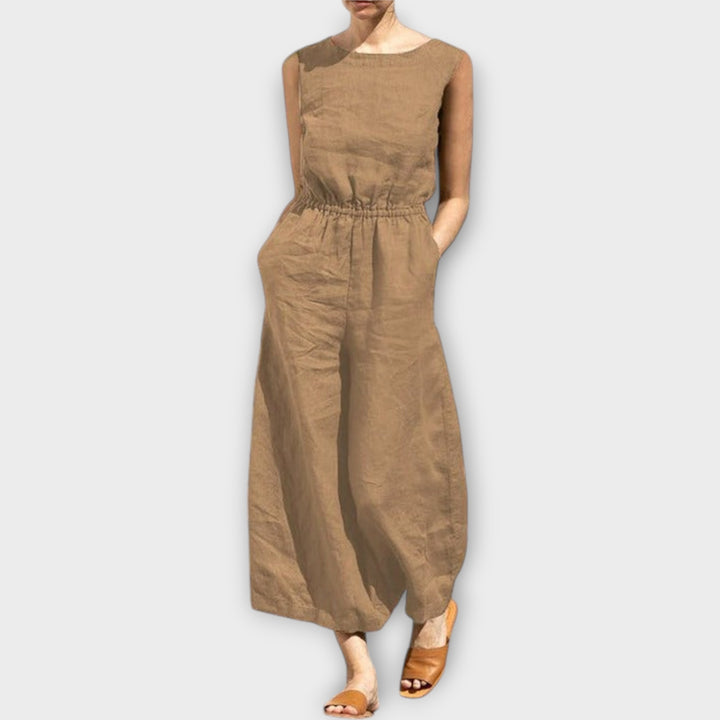 Jule™ - Linen Round Neck Jumpsuit