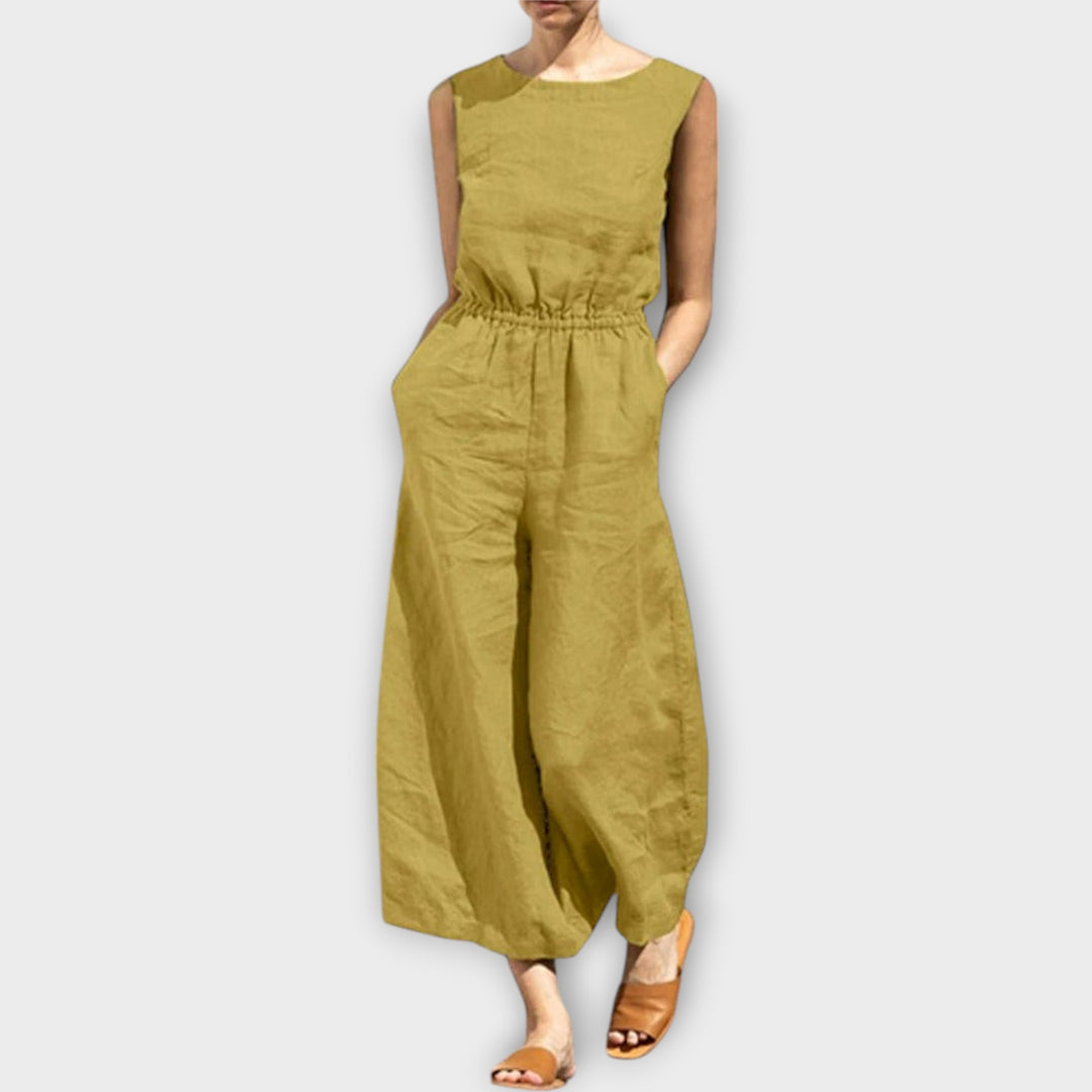 Jule™ - Linen Round Neck Jumpsuit