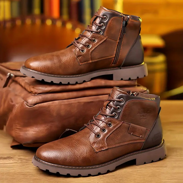 MATS™ - Leather boots with zip