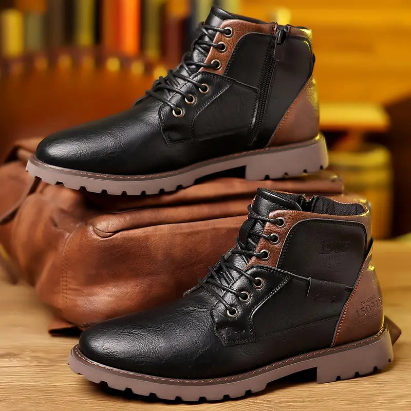 MATS™ - Leather boots with zip