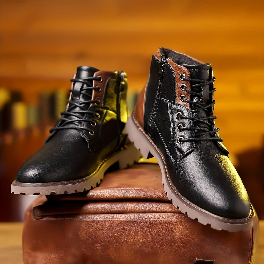 MATS™ - Leather boots with zip