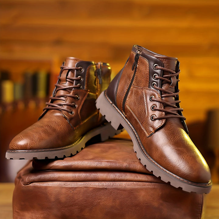 MATS™ - Leather boots with zip