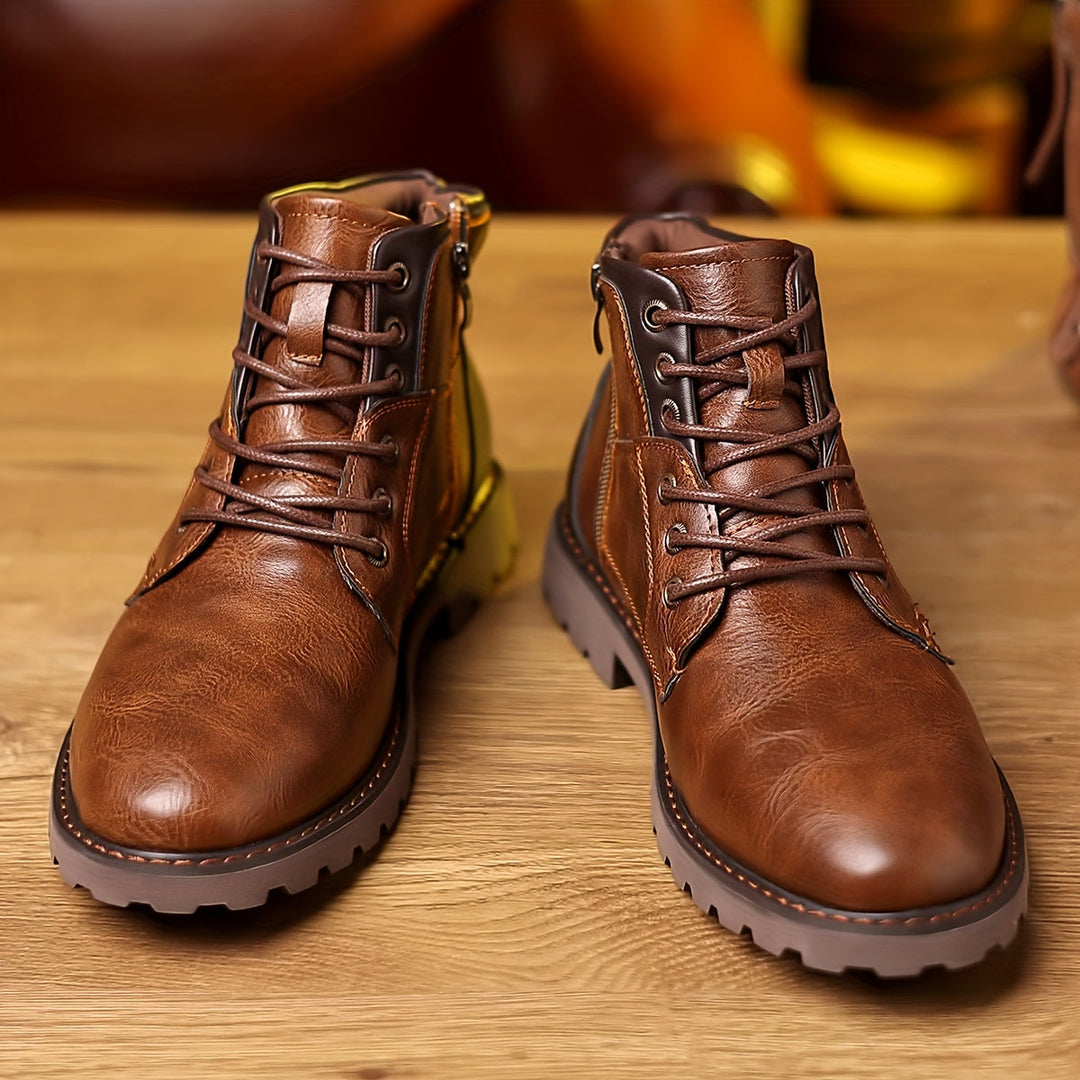 MATS™ - Leather boots with zip